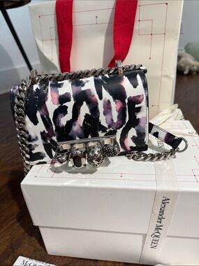 Alexander McQueen Watercolor Jewelled Satchel Crossbody